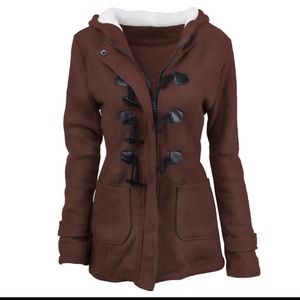 Women’s Fleece Hooded Coat, Size XL